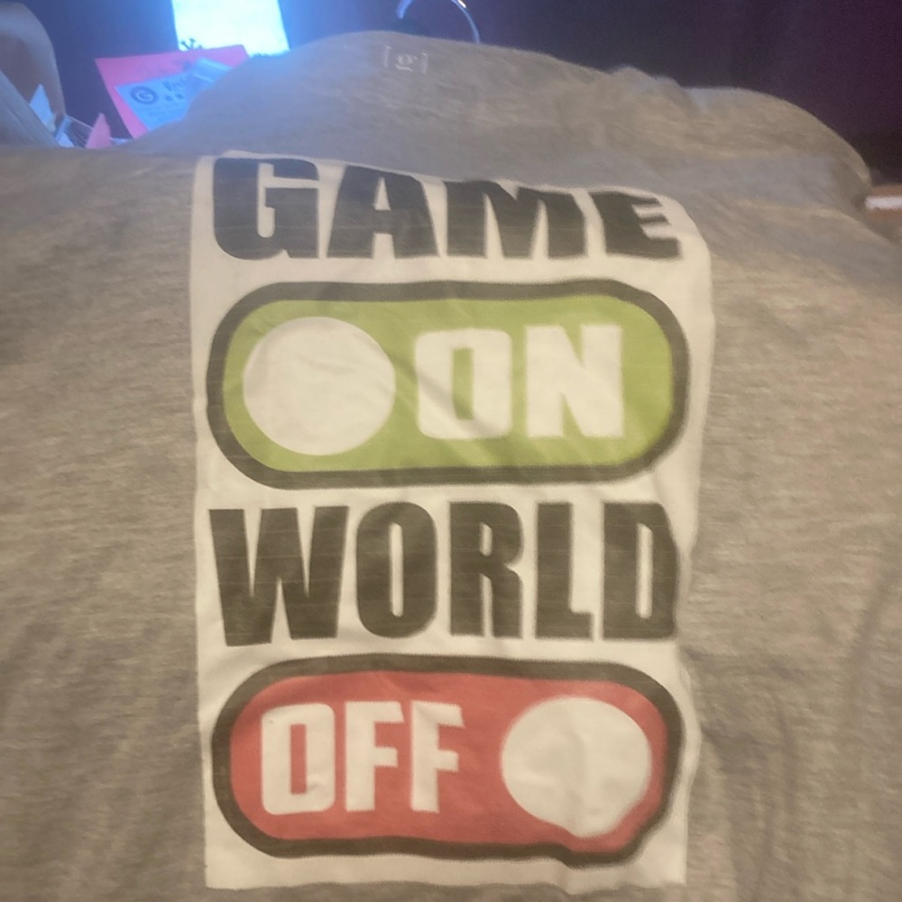 Game on world off t shirt